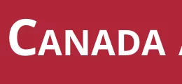 An image containing white colored Canada with red background