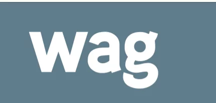 Logo of the Winnipeg Art Gallery, featuring the word 'wag' in bold, white letters on a muted blue background. The design emphasizes accessibility themes related to the gallery.