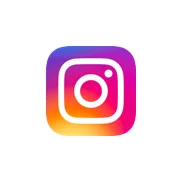 Instagram logo featuring a white camera icon with a circular lens on a gradient background of purple, pink, and orange.