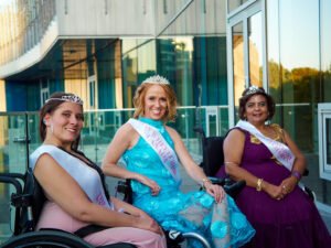 Three female contestants for ms wheelchair Canada posing for photo
