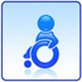 An icon depicting a person sitting in a wheelchair, symbolizing accessibility and inclusion. This graphic is relevant to discussions on support services like Inclusion Winnipeg Therapy.