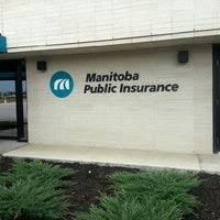 Exterior view of the Manitoba Public Insurance building, featuring its prominent logo and contemporary design.
