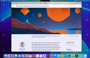 Image shows an apple Mac webpage open with some graphics and some text