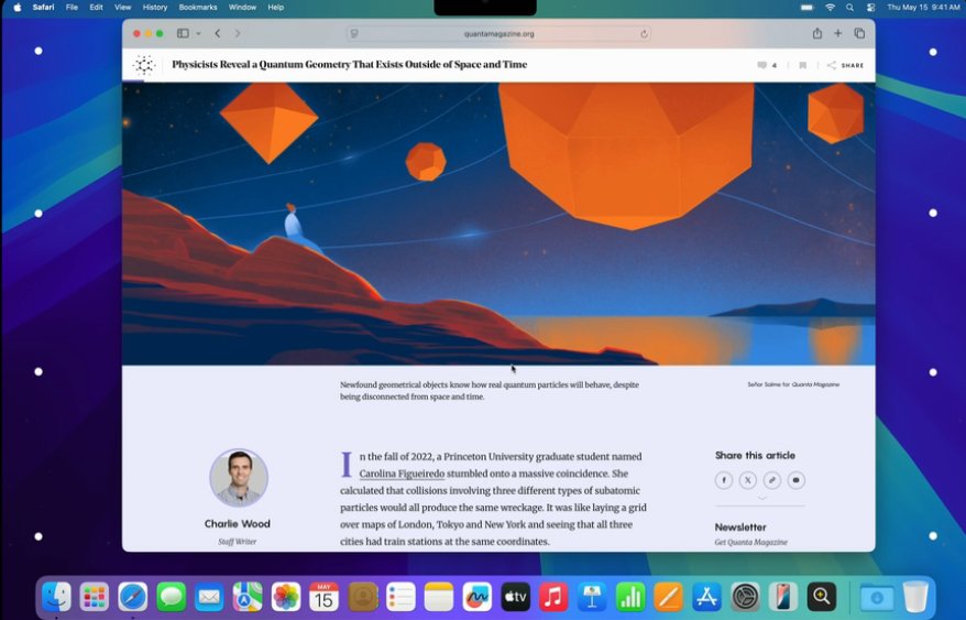 Image shows an apple Mac webpage open with some graphics and some text
